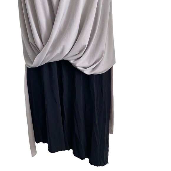 SCAPA Small Dress Lauren Perre Black Taupe Asymmetrical Draped Mini - Picture 6 of 9